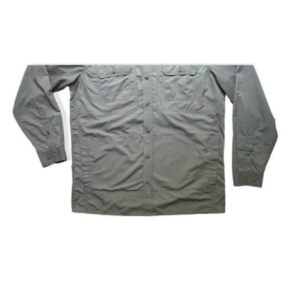 Eddie Bauer Travex Long Sleeve Button Down Olive Green Shirt Men’s TL - Picture 2 of 9